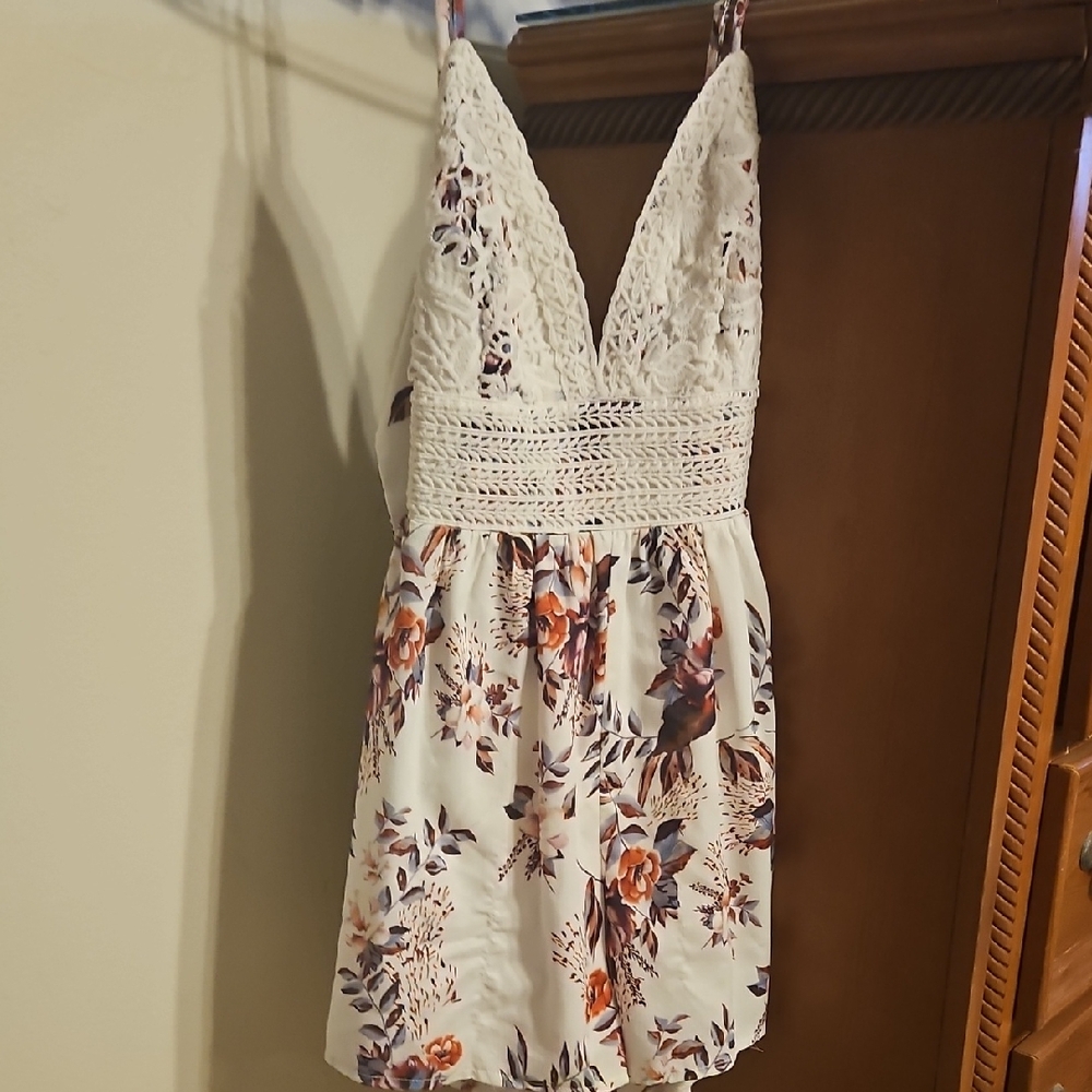 Lace Floral Mini Dress